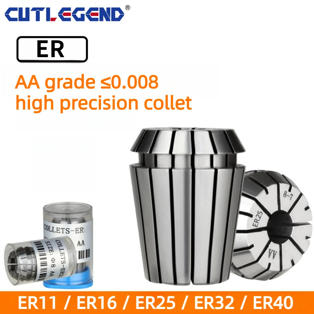 AA-Klasse ER-Spannzange ER11 ER16 ER25 ER32 Präzision ≤0,008mm 1-20mm Hochpräzises ER-Spannfutter für Graviermaschinen-Werkzeughalter