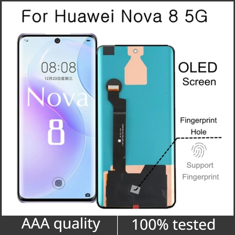 

6.57" OLED LCD For Huawei nova8 5G LCD Display Touch Screen Assembly Replacement For Huawei Nova 8 ANG-AN00