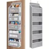4-Shelf Hanging Storage Organizer - Behind Door, Anti-Tilt, 2/4 Large Capacity Pockets, Suitable for Bedroom, Bathroom, Kitchen 1