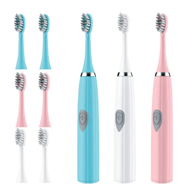 Premium Adult Electric Toothbrush for Home or Travel - Available in Blue, Pink, and White
