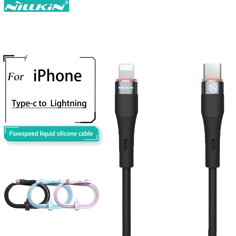 

NILLKIN Liquid Silicone Cable Type C To Lightning Cable 2.4A For iPhone 14 13 12 Pro Max Fast Charging For iPhone USB C Cable