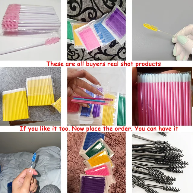 50/100/500 pièces, Brosses à cils jetables, baguettes de Mascara, applicateur pour Extension de cils, outil de maquillage