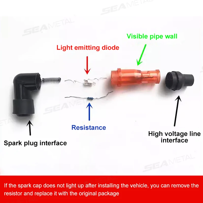 メゾン・ストレイシープラグ SEAMETAL Motorcycles Spark Plug Cap For Scooter Motorbike