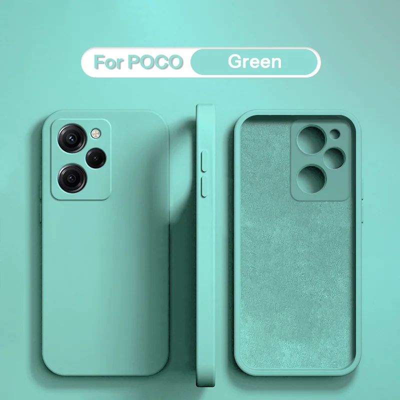 thumbnail image 1 of Funda protectora de silicona líquida para Xiaomi POCO F5 X5 X3 M3 M4 X4 Pro NFC F3 F4 GT, accesorios de protección para teléfono trasero suave, 1 of 5