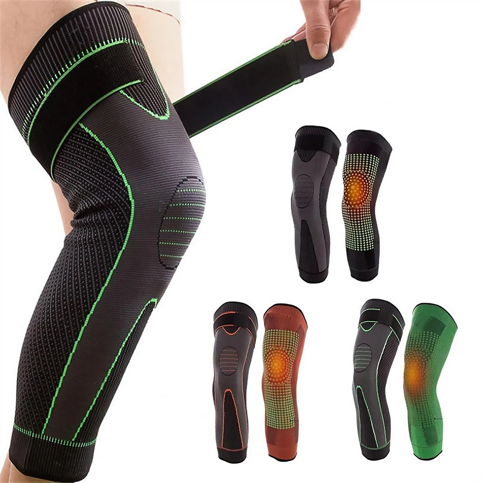 

Protect Leg Outdoor Products Pads Protective Clothing Breathable Long Compression Aigrass Extended Strap Knitted Knee Sleeves
