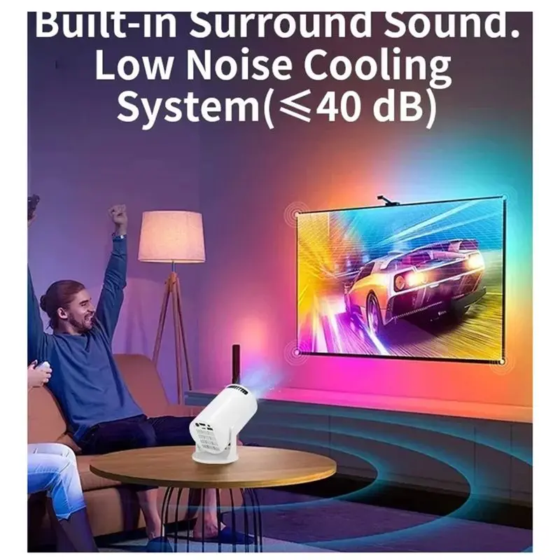 ABKQ-LED 1080P 휴대용 프로젝터 M5 프로젝터 안드로이드 폰용 USB TV 스틱 노트북 EU 플러그