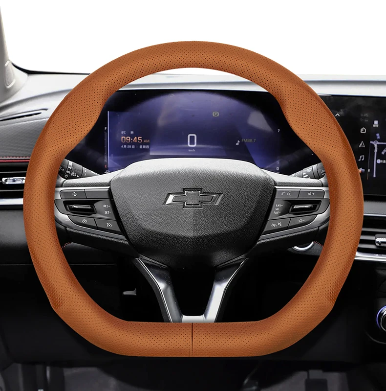 Für Chevrolet D-förmige Lenkradabdeckung, ultradünn, Camaro Monza Tracker Cruze Accesorios, Mikrofaser-Leder, atmungsaktiv – Detail 18