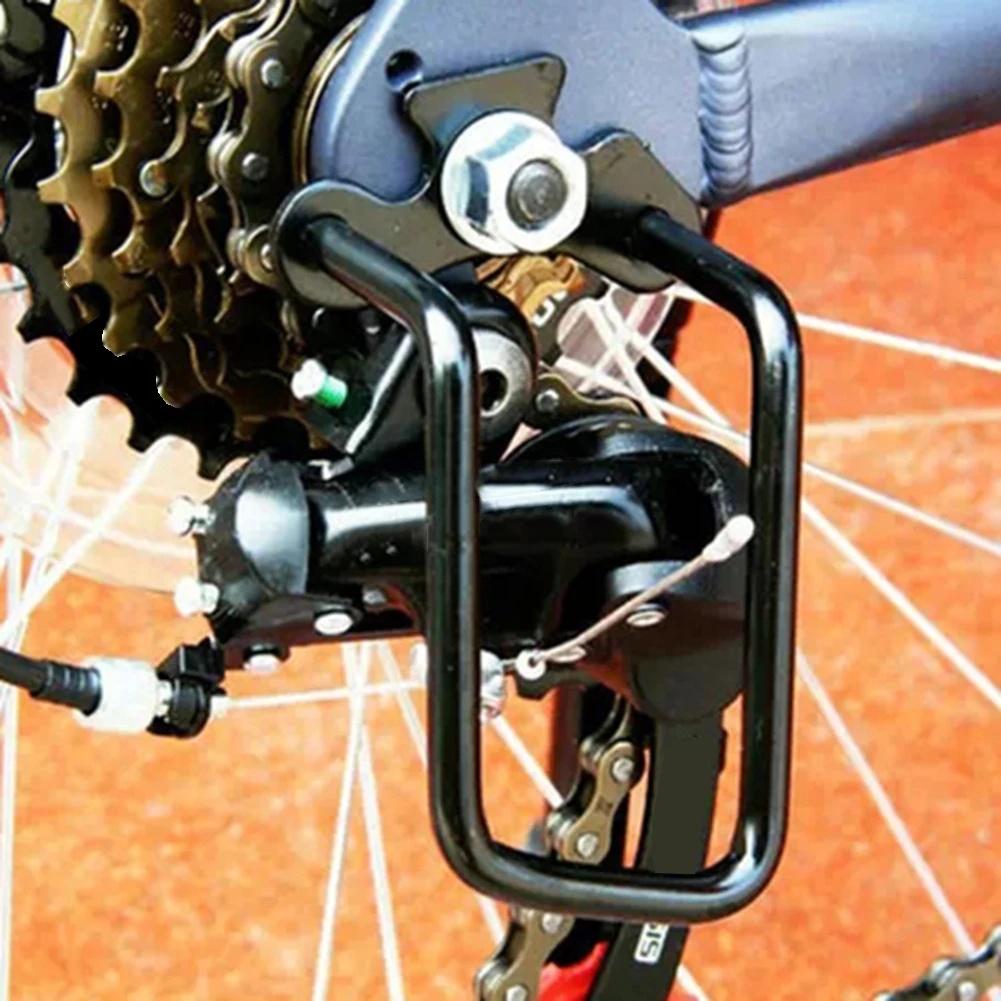 

Without Screw Derailleur Protector Black Color Chain Cycling Folding Bikes Gear Guard Mountain Bikes Protect Rear Derailleur