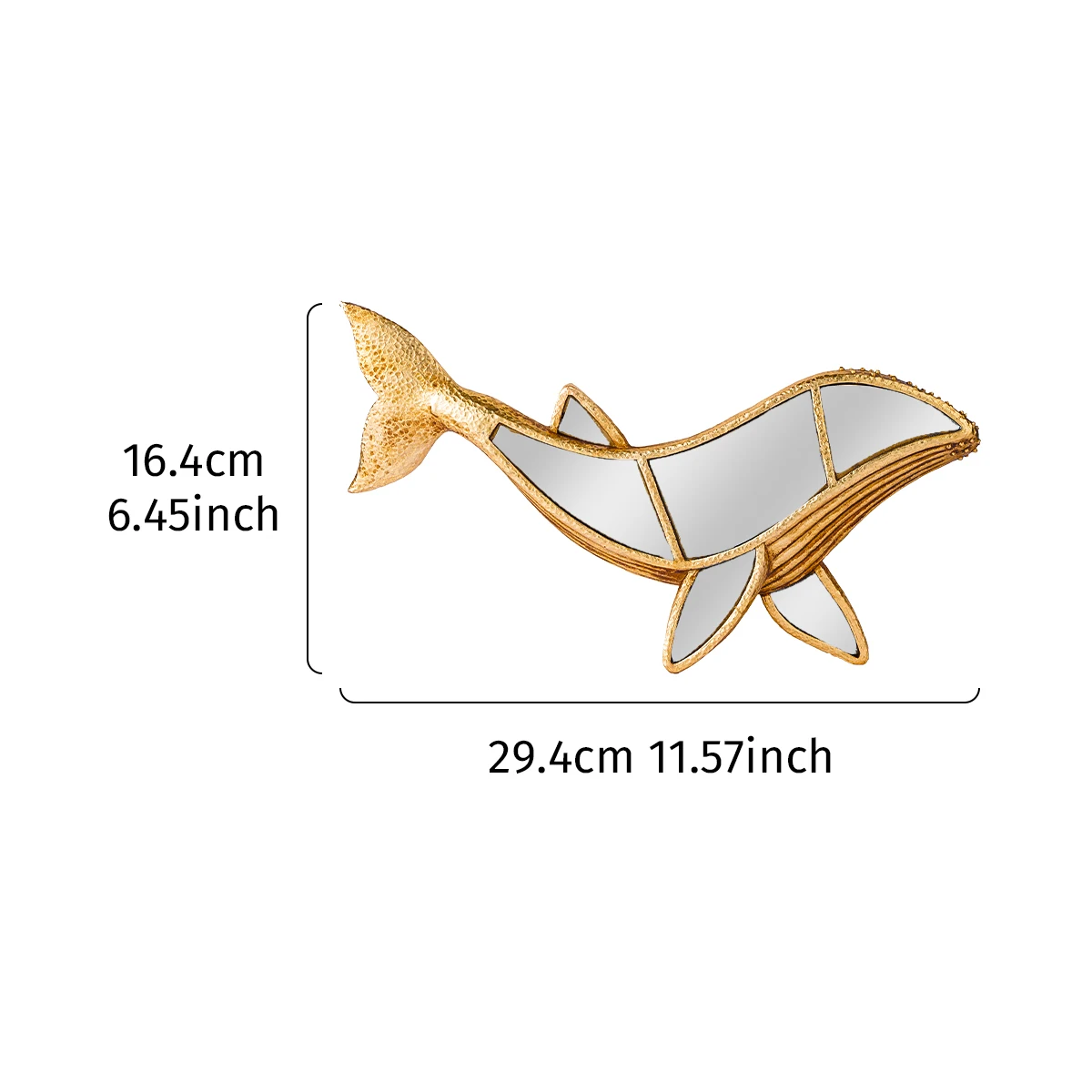 1PC, resin whale ornament, special design of mirror inlay on the surface, suitable for home wall decoration, shooting props
