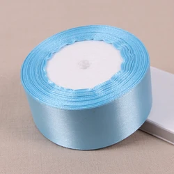 Luxurious Sky Blue Silk Satin Ribbon - 22 Meters for Crafting, Gift Wrapping, and Decorations (38mm sky blue)