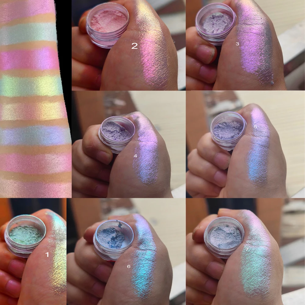 Nail powder Nail pigment Nail glitter Nail decoration Nail decorations 1 Box Chameleon Glitter Nails Powder Magic Mirror Dust Powder Chameleon Color Shift Nail Art Chrome Pigment For Manicure #Net 1g