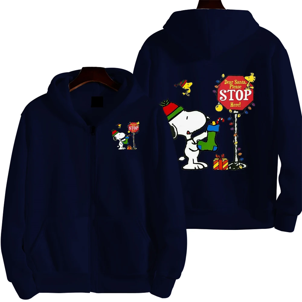 thumbnail image 1 of Sudadera con capucha de dibujos animados de Snoopy Charlie Brown para hombre y mujer, sudadera de gran tamaño con cremallera, nueva chaqueta de pareja de dibujos animados de anime, 1 of 5
