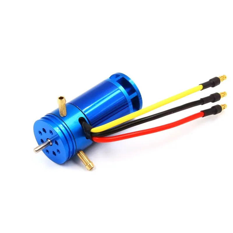 Vue latérale du moteur RC Brushless 2862 montrant son boîtier métallique et ses dissipateurs thermiques.