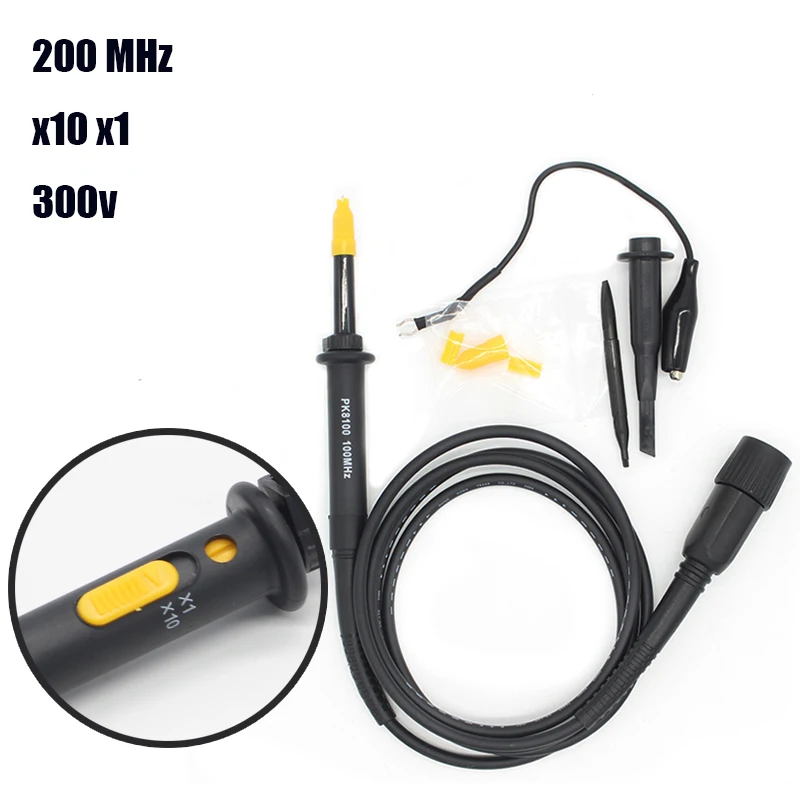 200MHz Oscilloscope Sonde Passive Digital Oscilloscope Probe X10 X1