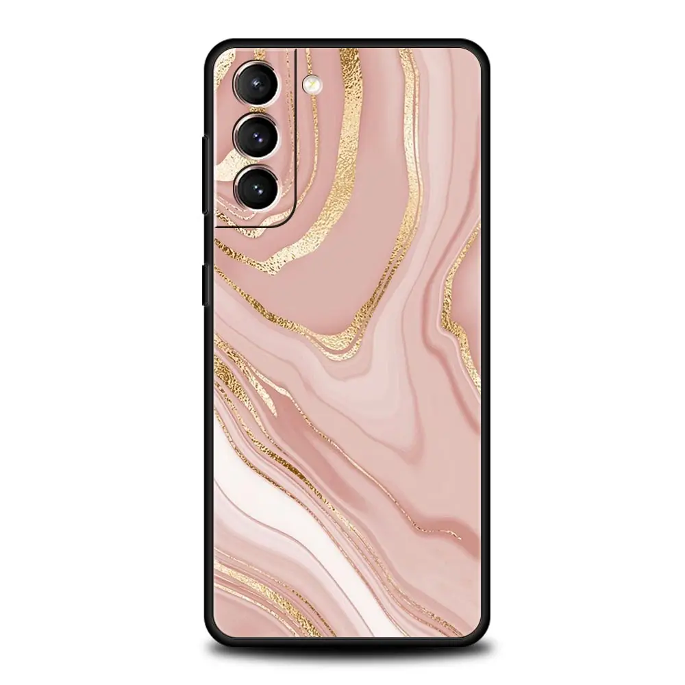 Elegant Rose Gold Art Phone Case - Stylish Soft Silicone Cover