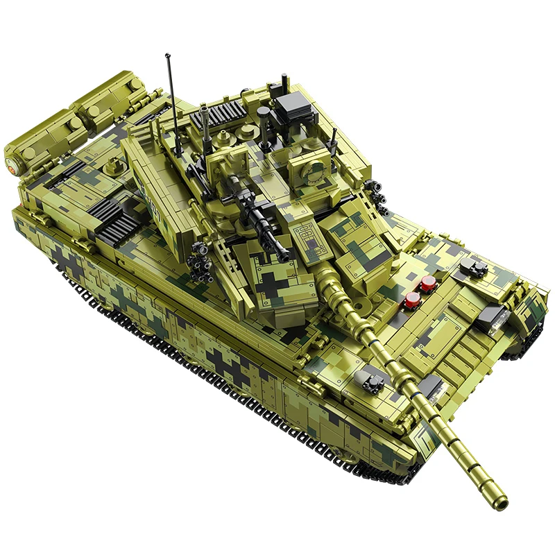 WW2 밀리터리 대형 메인 배틀 탱크 빌딩 블록, 제 2 차 세계 대전 피규어 벽돌 모델, 성인 어린이 조립 완구, 99A