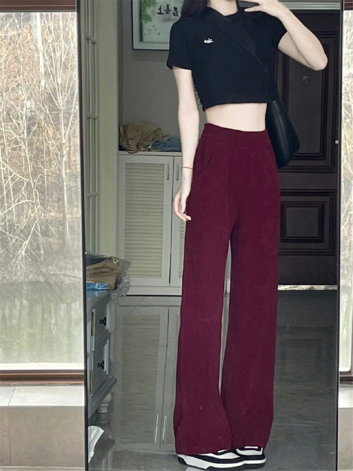 

2023 Fashion Solid Pants Summer For Girl Harajuku Trousers Japan Mori Femme Cool Red Cotton Pants Ulzzang Hip Hop Pants Women