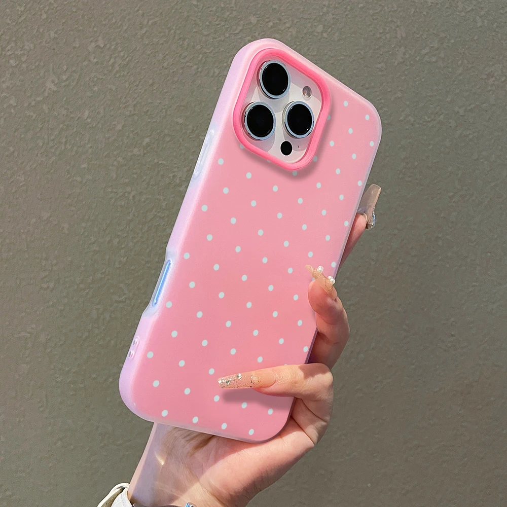 Charming Light Blue Polka Dot Phone Case - Soft Protective Cover