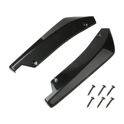 Universal Car Bumper Lip Spoiler & Diffuser Scratch Protector with Carbon Fiber Winglets (Black)