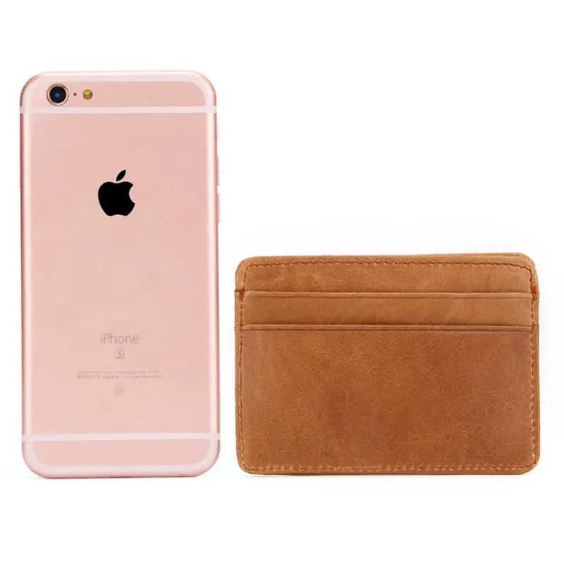 New Cow Leather Men's Card Bag Coin Purse Slim Credit Card Holder Wallet For Men and Women ID Card Pocket - Image 5