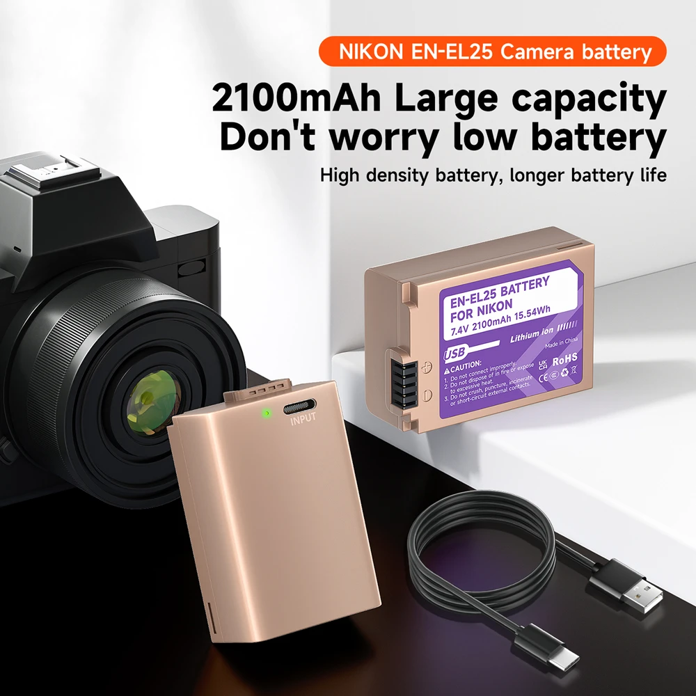 PALO 2100mAh EN EL25 EN-EL25 Rechargeable Battery with Type
