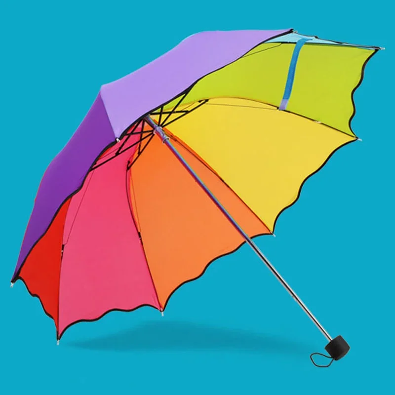 ChildrenUmbrellaColorfulParasolRainbowFoldingChildrensUmbrellas
