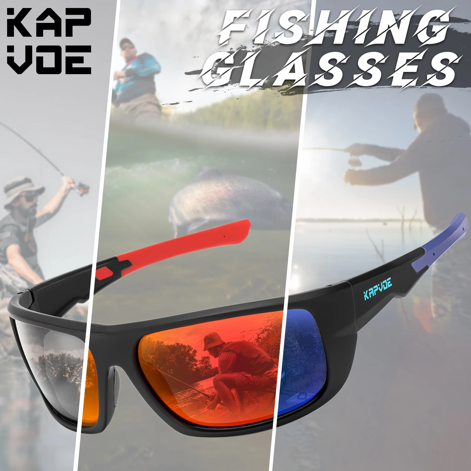 Kapvoe Polarized Fishing Sunglasses UV400 Fishing Goggles Woman Bicycle Cycling Glasses Man Outdoor MTB Road Bike Sports Eyewear polarized sunglasses,fishing sunglasses
