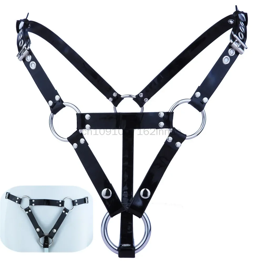PU Leather Anti-off Auxiliary Belt Male Penis Cock Cage Asist Accessories Adjustable Rope Chastity Device Erotic Urethral Lock