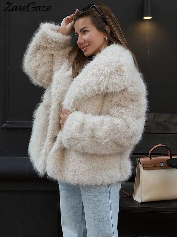Abrigo De Piel Sintética Para Mujer - Chaqueta Corta Esponjosa, Cálida Y Con Cremallera, Ideal Para Invierno