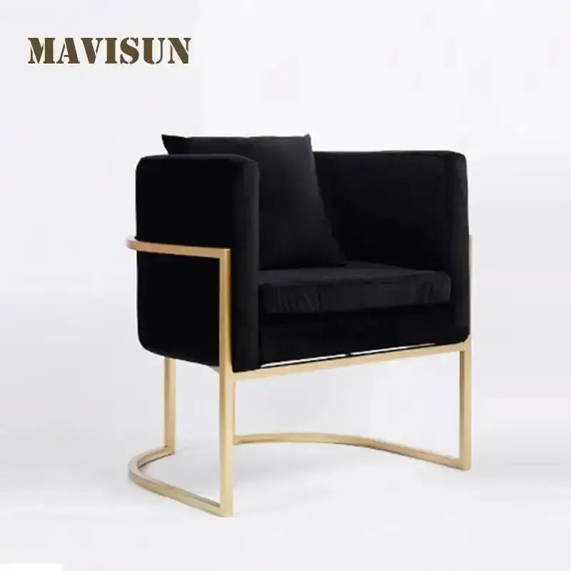 Nordic Gold Simple Backrest Lounge Stool Negotiation Seats Bedroom Dressing Table Makeup Chair Living Room Chair living room chair makeup chair