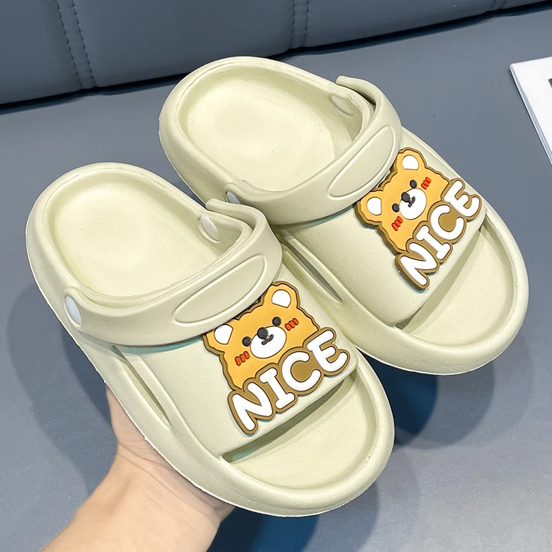 

Thick Sole Comfort Lovely Cartoon Animal Dog Bear EVA Sandals for Girls Boys Beach Clogs Children Mule 2023 Slippers Kids Shoes
