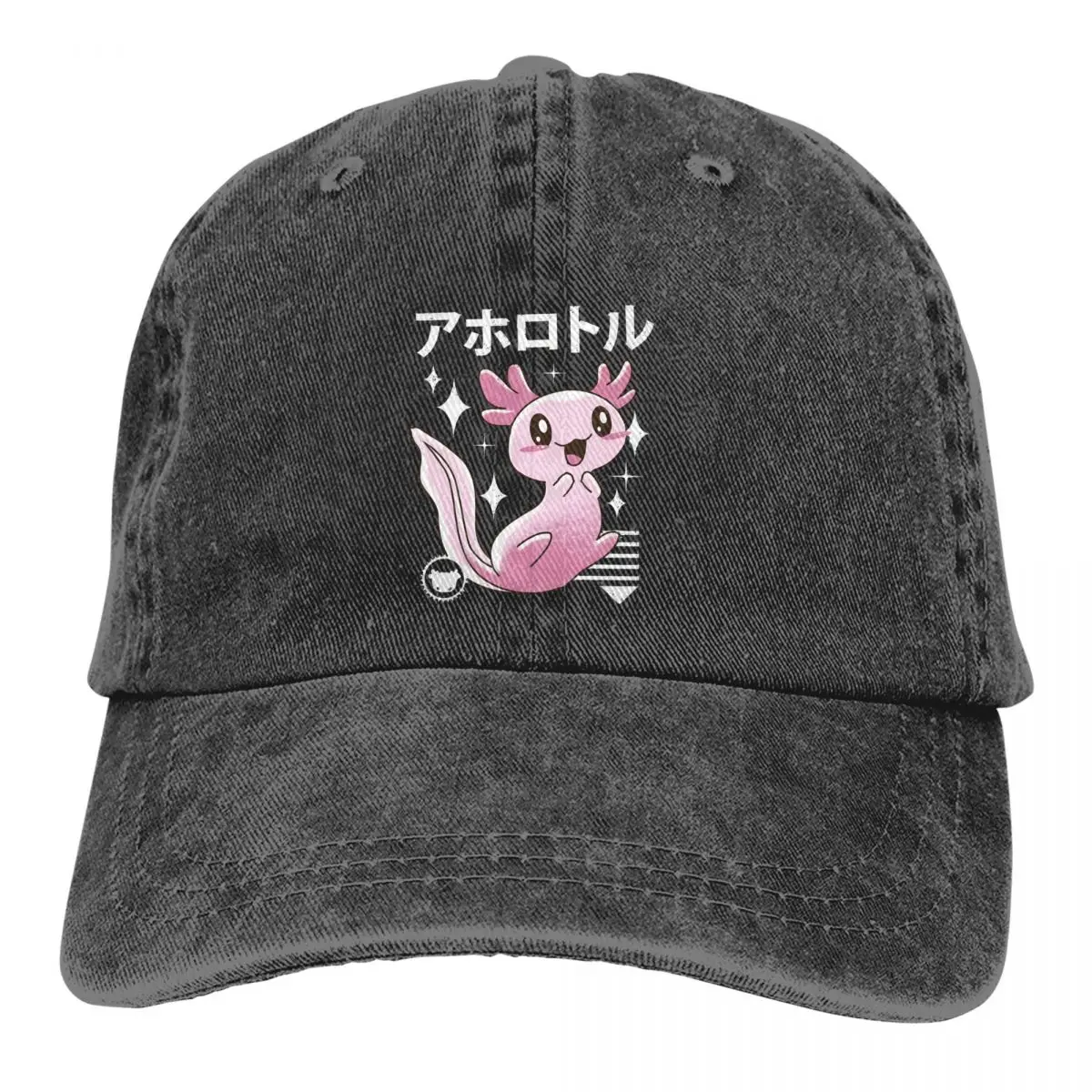 

Washed Men's Baseball Cap Kawaii Trucker Snapback Cowboy Caps Dad Hat Axolotl Lover Golf Hats