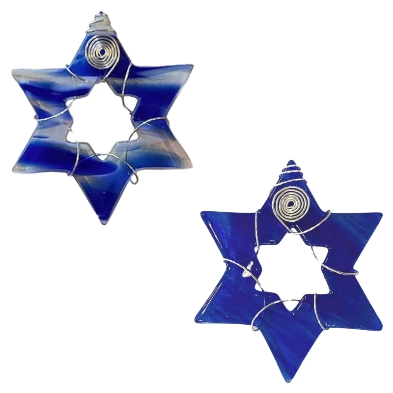 

Festive Star Shaped Pendant for Holiday Decoration Chanukah Hanging Ornament