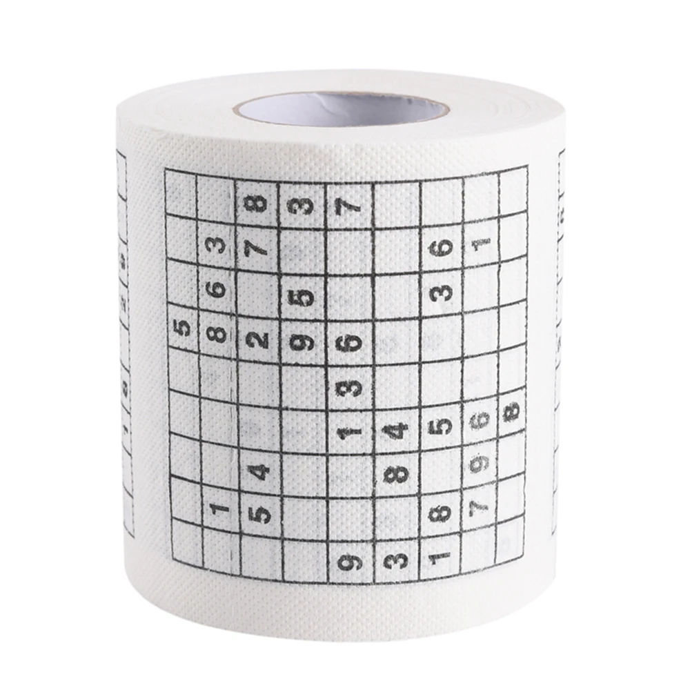 Creative Sudoku Game Toilet Paper Games Roll Paper Towel Tenacity Durable Funny Printed Toilet Bathroom Accessories