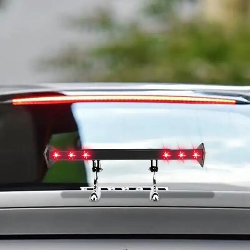 자동차 스포일러 윙, 조정 가능한 트렁크 스포일러, 내구성 있는 트렁크 스포일러, 조명 포함, 자동차 뒷문 범퍼 윙 스포일러, 1 개