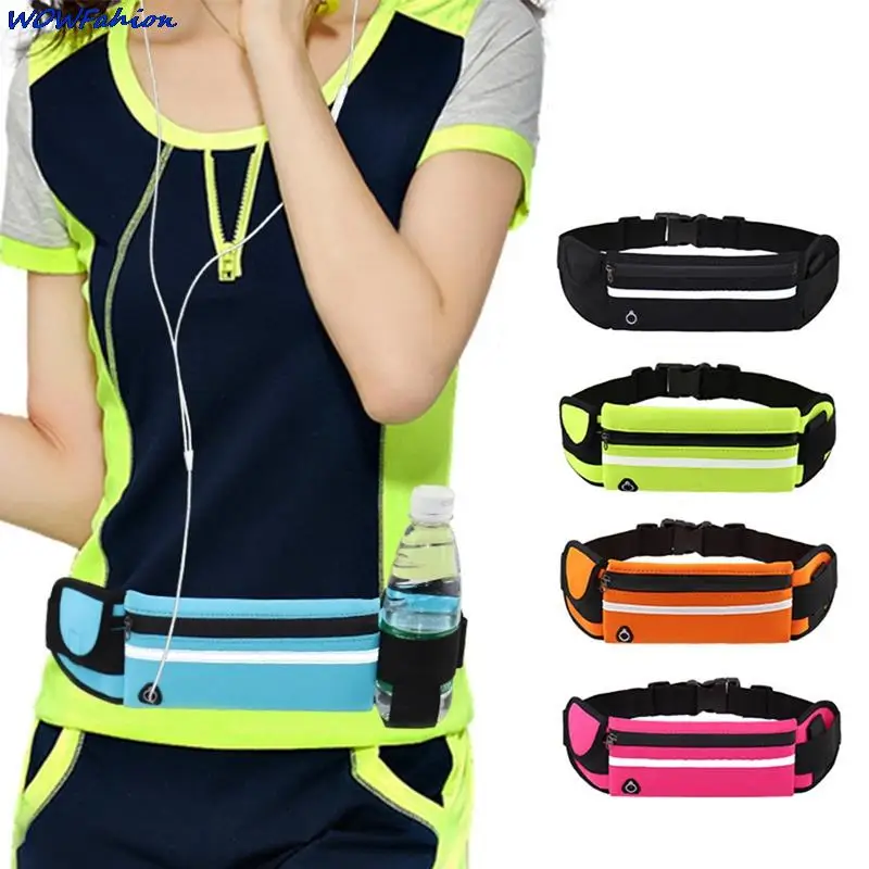 Reflective Running Waist Bag Waterproof Sports Gym Mobile Phone Bag Men Women Hidden Pouch Sports Running Belt Waist Pack