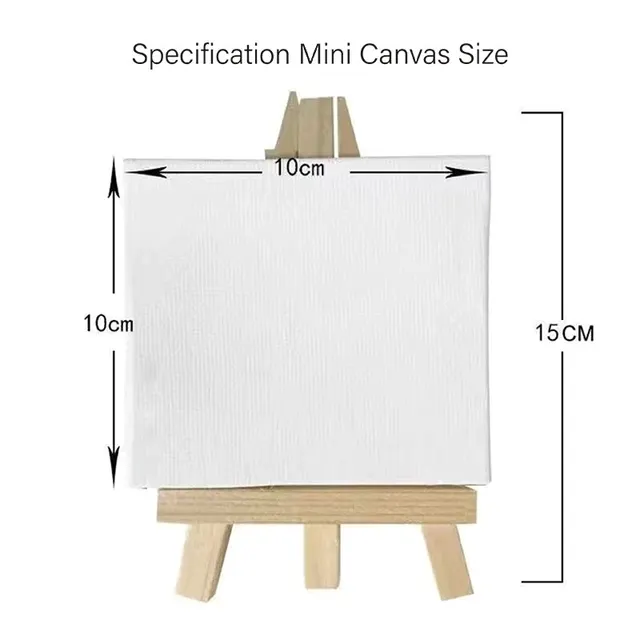 12 Sets Mini Easels with Canvas Boards Small Easel Stands with Canvas  Panels for Kids Students Adults Painting Canvases - AliExpress