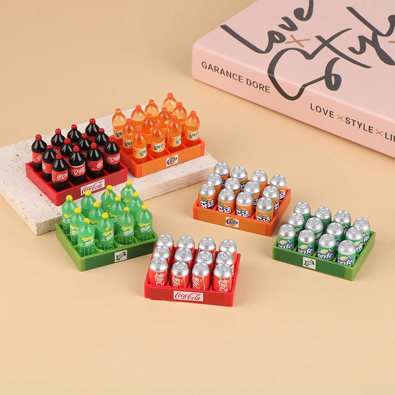 Dollhouse Miniature Soda Drink 1Set 1:12 for DIY Accessory Toy doll house toys soda bottles