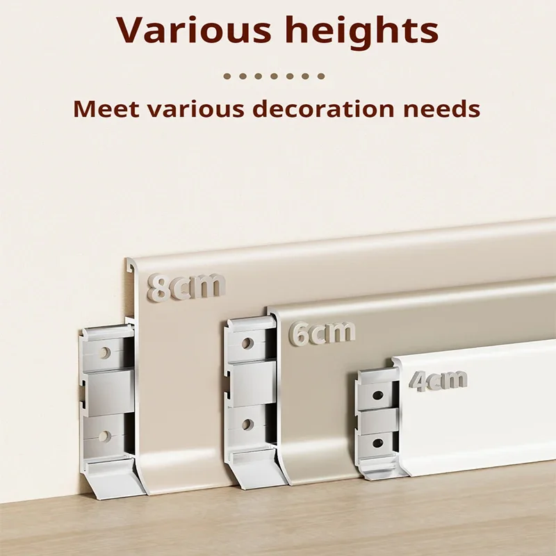 Aluminum Alloy Skirting Board Clip Type Ultra-thin 4cm6cm8cm Foot Line Skirting Line Sticking Minimalist Wall Clothing