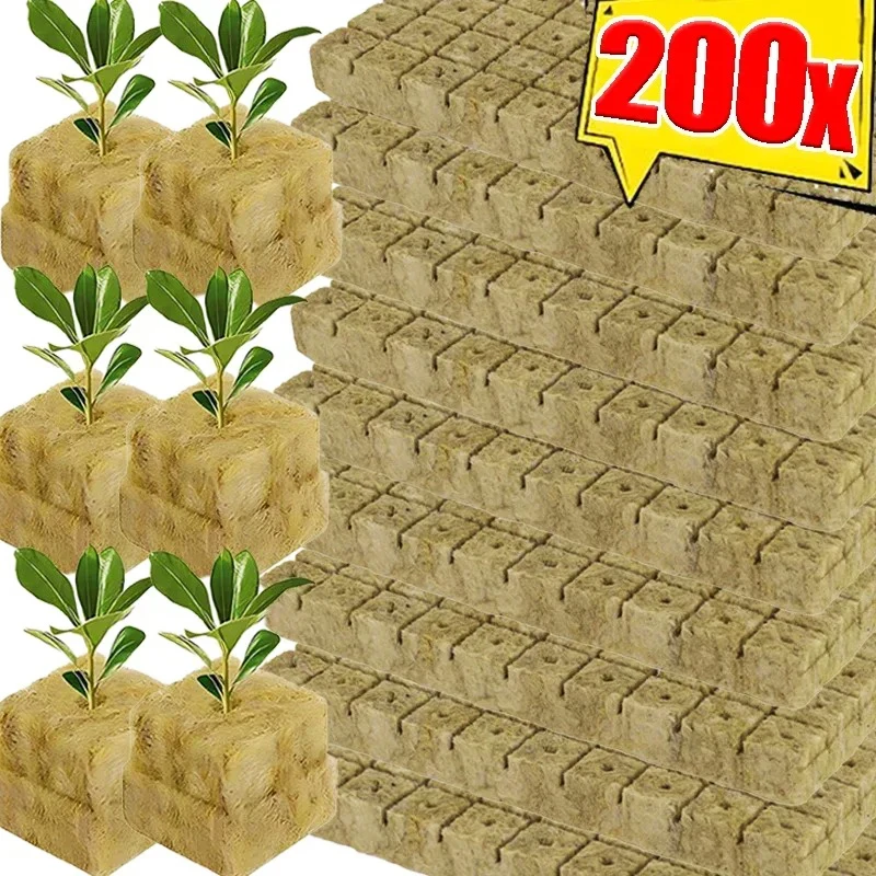 Hydroponic Grow Media Cubes Sponge Block Starter Plugs Rock Wool Grow Cubes Seed Starters Planting Cuttings Propagation Supply