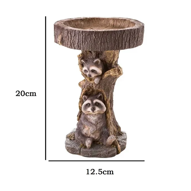 Mosómedve Szobor Madárfürdő Kerti Mini Szökőkút Tó A Madárház Külső Medence Figurája Kültéri Dekoráció Piscina - Image 5