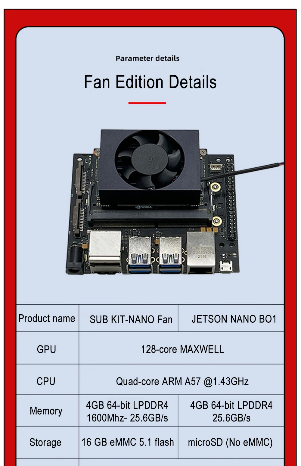 Leetop NVIDIA Jetson Nano B01 Develop Kit 128-Core Maxwell Quad-Core ARM A57 CPU