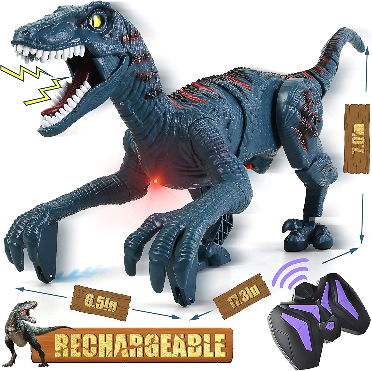 

Puxida RC Dinosaur Robot Toys 2.4G Raptor Remote Control Velociraptor Toy Electric Walking Simulation Toys For Boys Kids Gifts