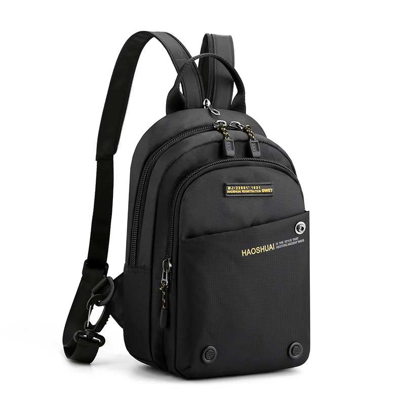 Men's crossbody bag, multifunctional chest bag with mobile phone pocket, adjustable shoulder strap, multi pocket backpack, suita