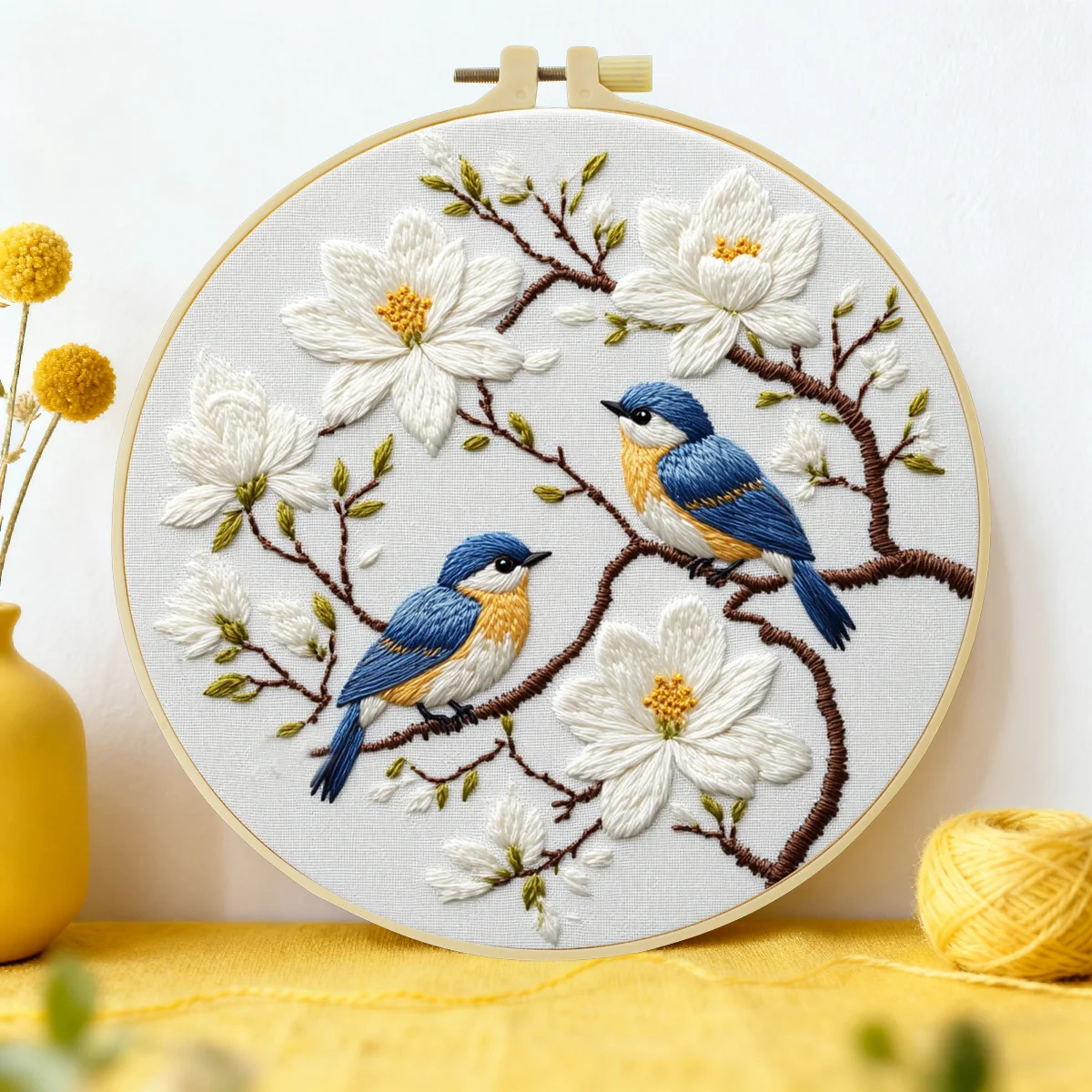 1 Stück 20X20CM/15X15CM 7,87/6,3 Zoll Das kleine Vogeltaschen-Stickerei-Starter-Kit DIY-Kit DIY-Stickerei-Set Handarbeiten Nähkunst
