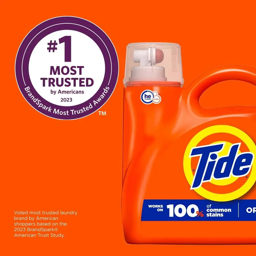 Liquid Laundry Detergent Original 80 Loads 105 fl oz HE Stain Remover Fresh Scent Powerful Clean 100% Common Stains America&rsquo;s #1