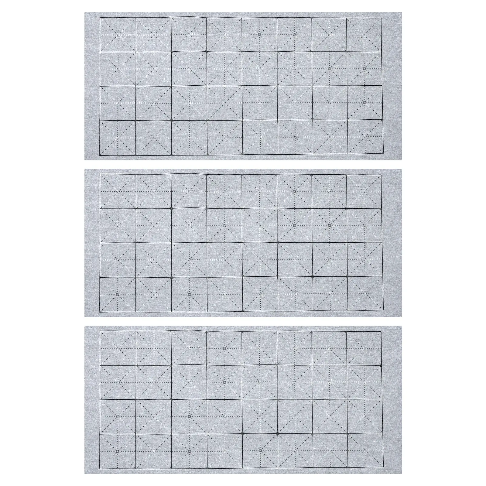 3Pcs 물 쓰기 천 중국 서예 연습 매트 초보자를위한 재사용 가능한 잉크리스 브러시 훈련 시트 전문가 그레이