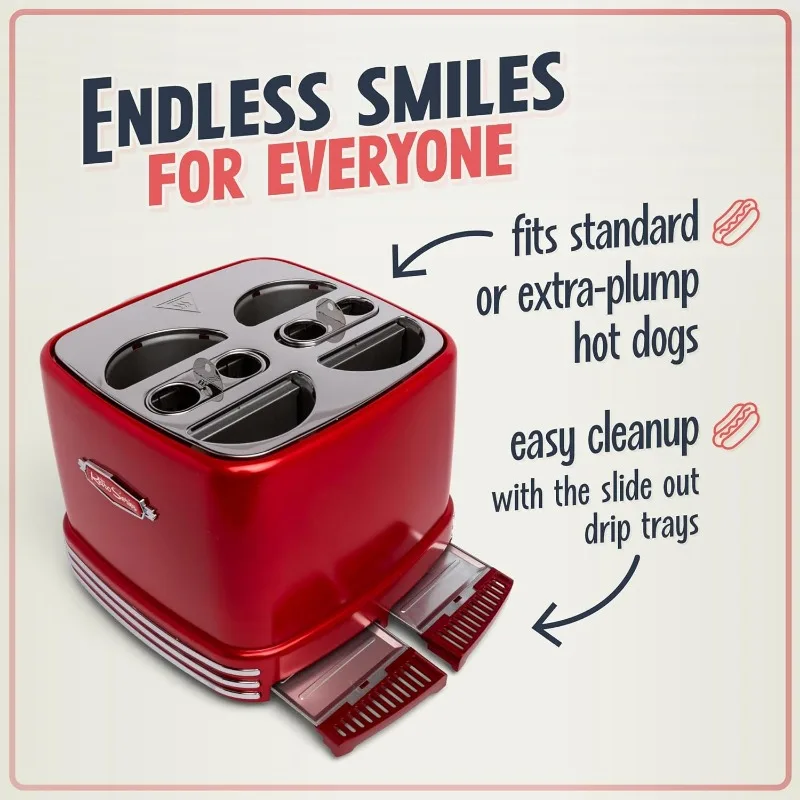 4-slot hot dog and bun toaster with mini clips, hot dog toaster for chicken, turkey, veggie sausage, sausage and bratwurst 3