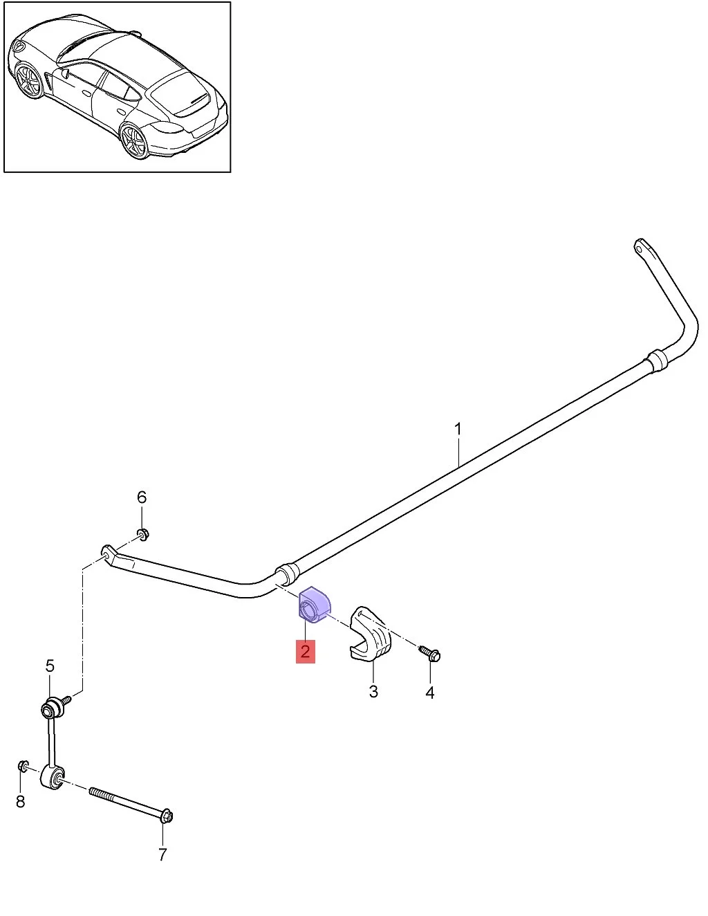 97033379206 rear Balance bar er support er Bush For Porsche Panamera 970 2010 2011 2012 4.8L
