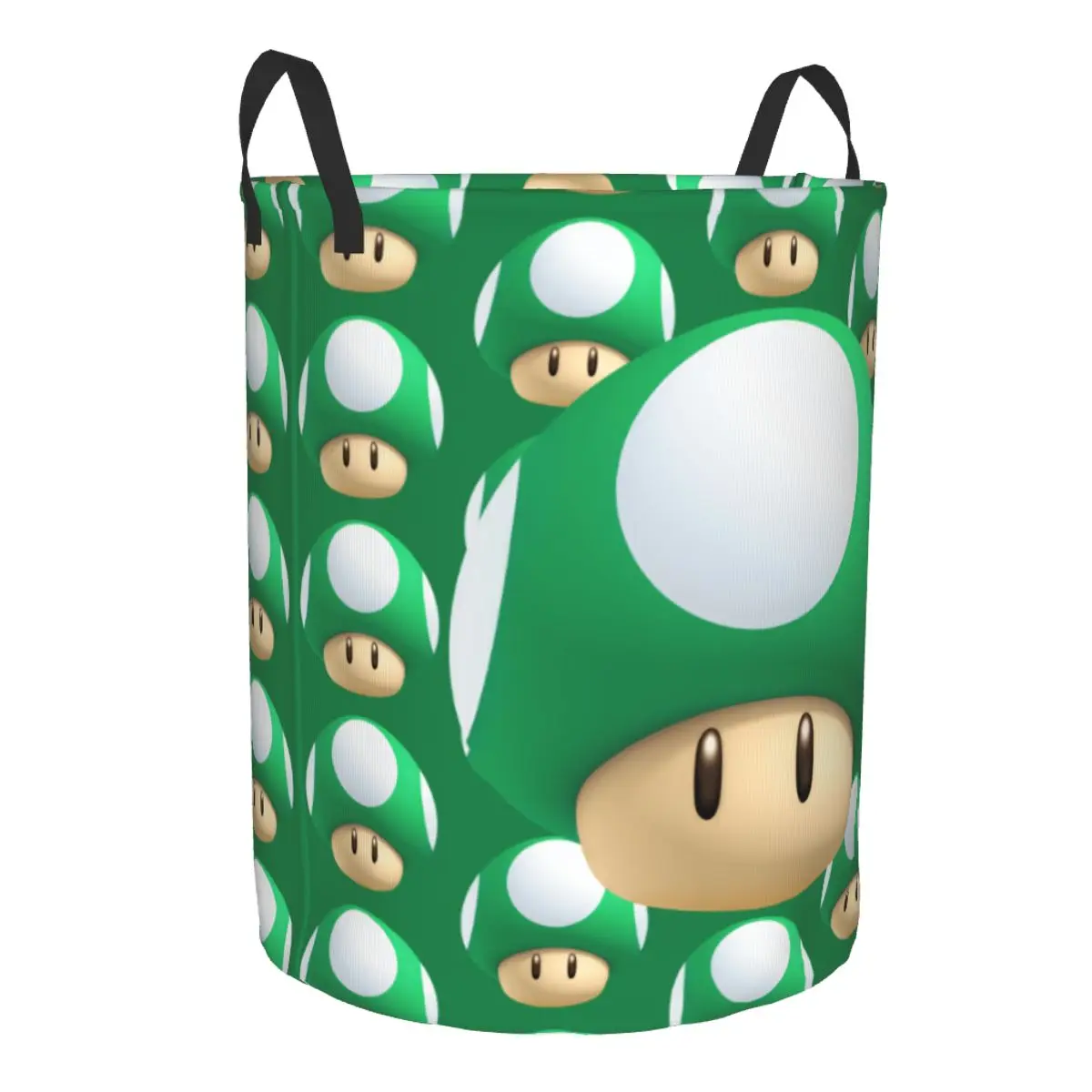 Custom Cartoon Marioed Super Mushroom Laundry Basket Collapsible Clothes Hamper for Nursery Kids Toys Storage Bag 2